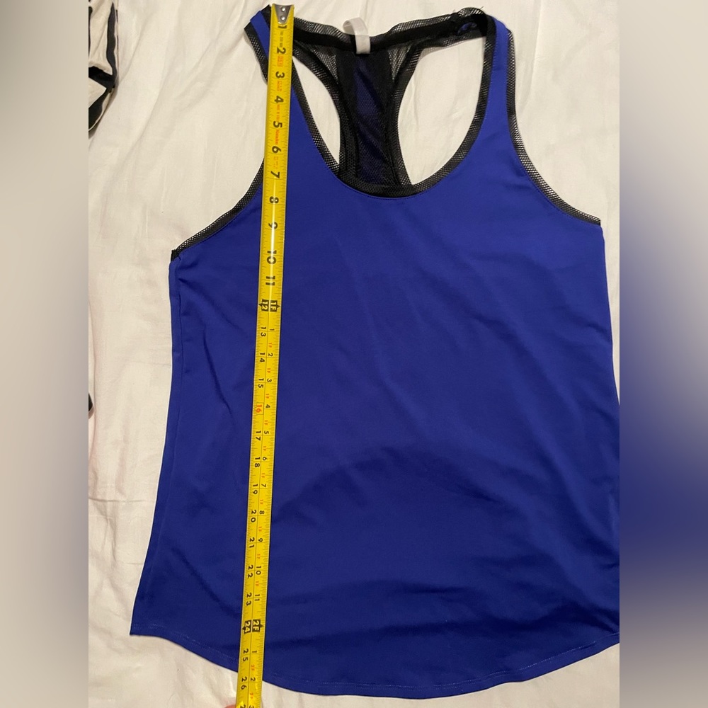 Fabletics royal blue and black mesh racerback tank - Picture 5 of 5